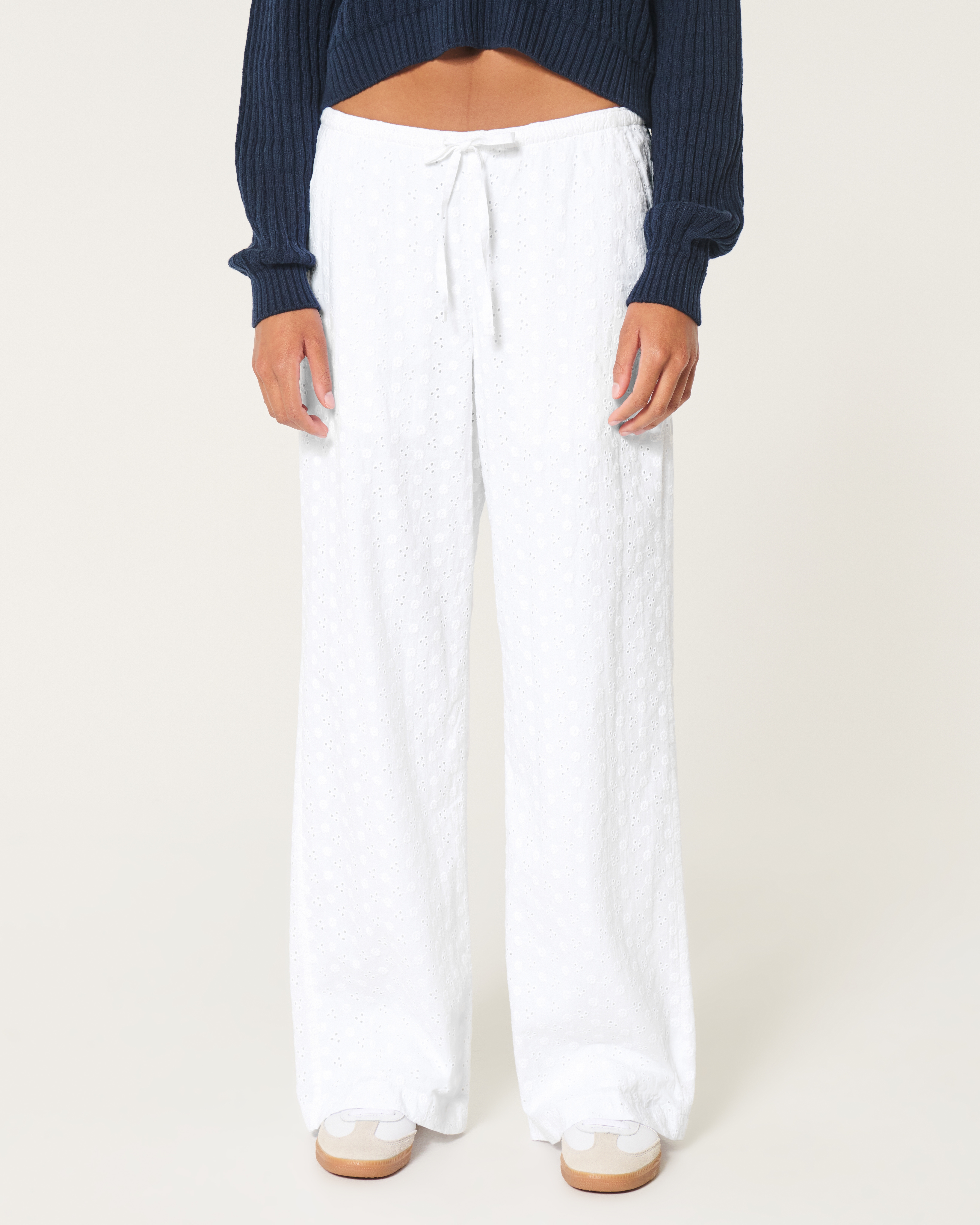 Hollister Women s Ella Eyelet Wide Leg Pants