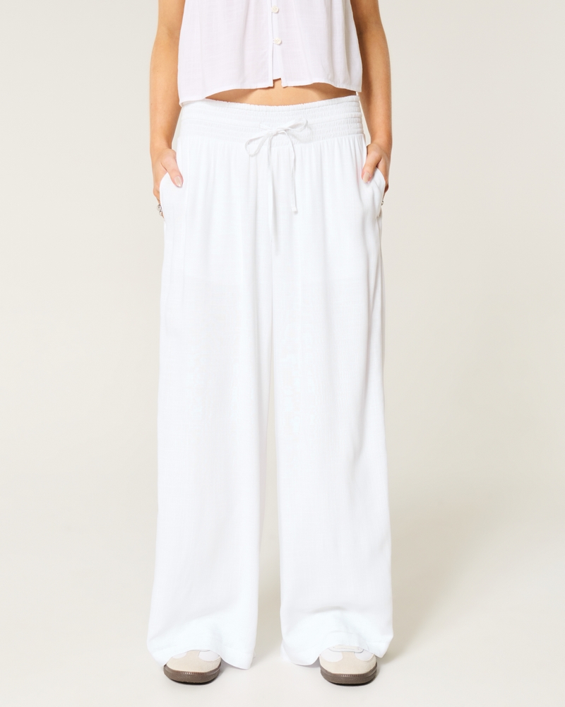 Smocked Waist Super Baggy Soft Pants