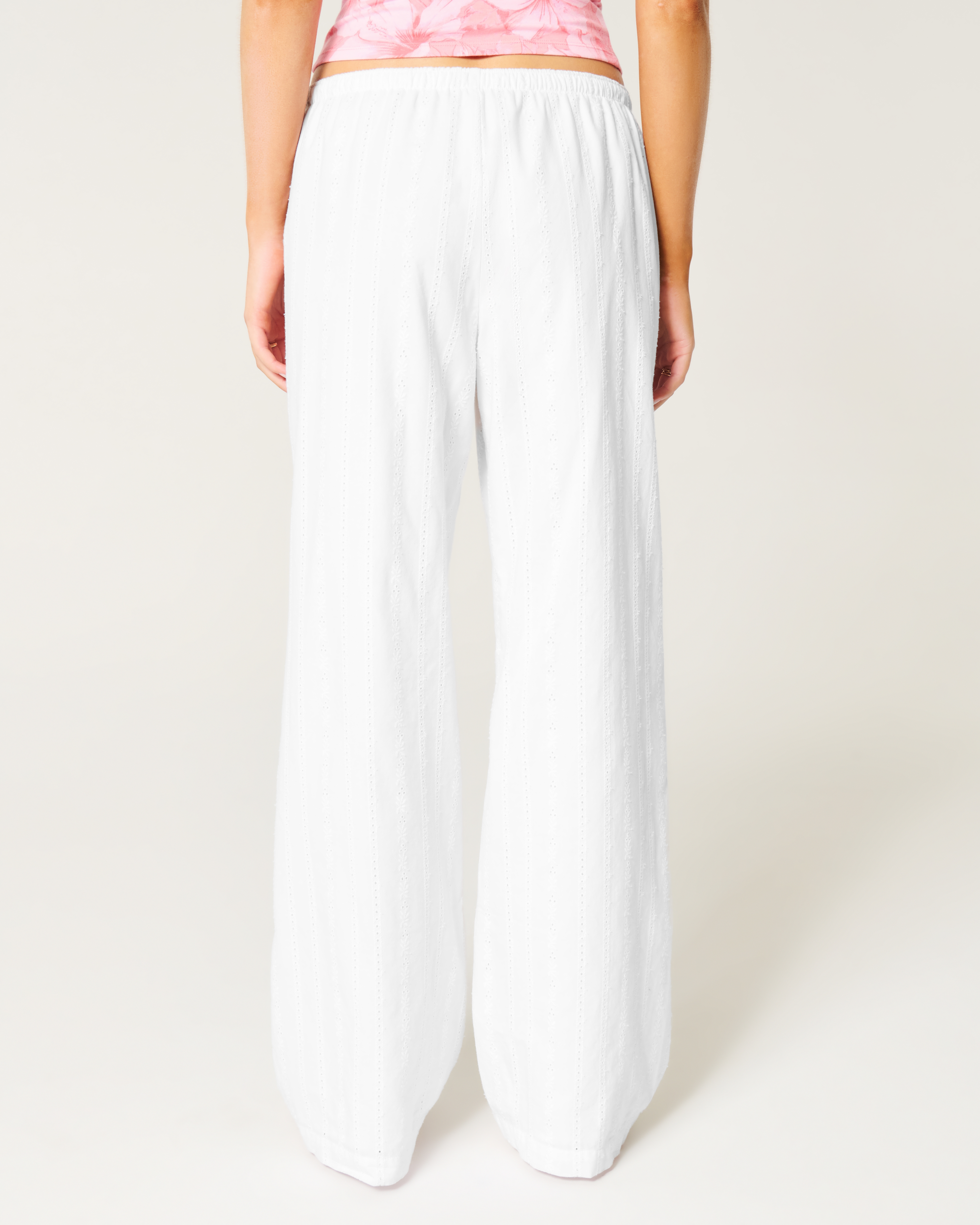 Eyelet Baggy Pants