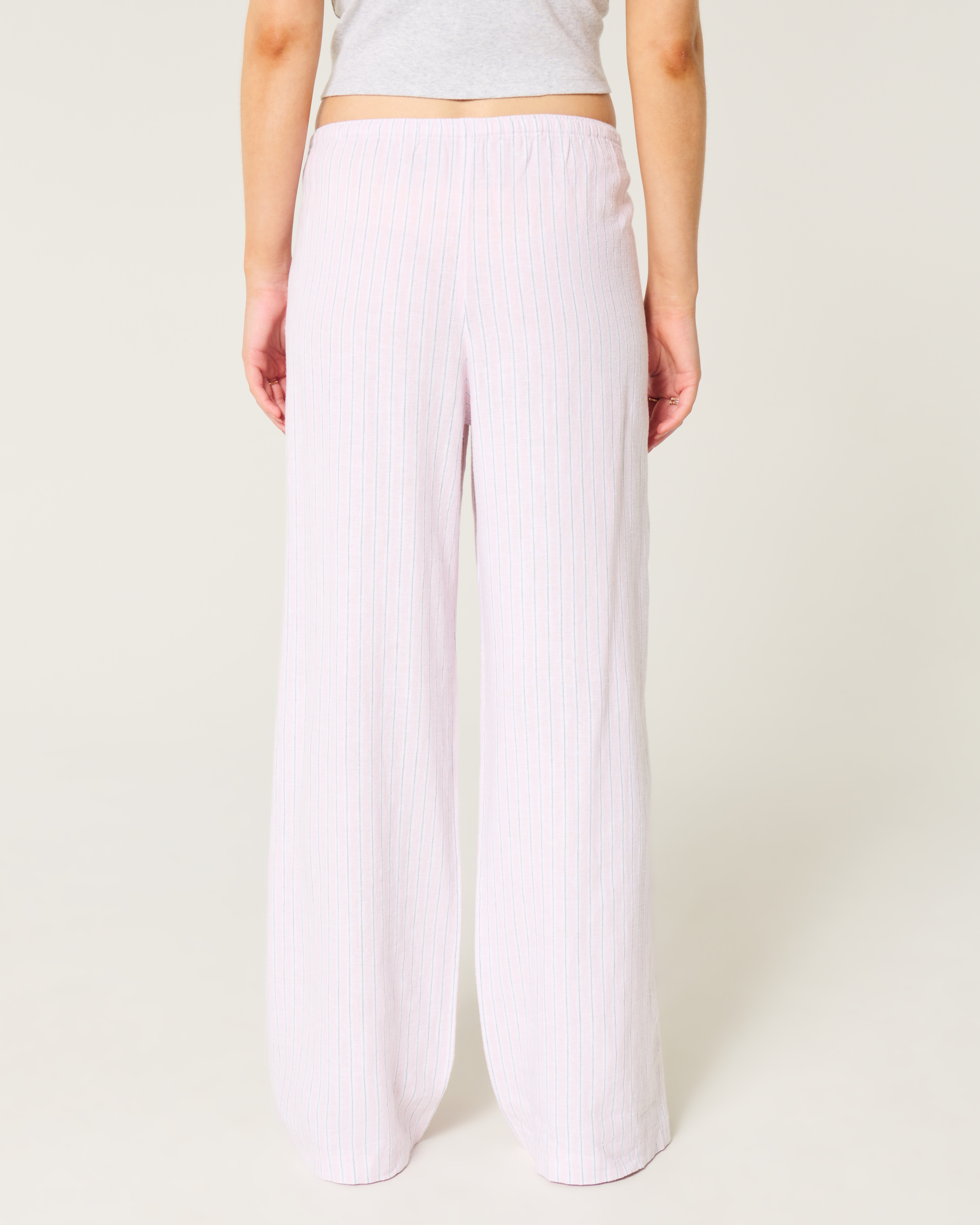 Linen-Blend Pull-On Baggy Pants