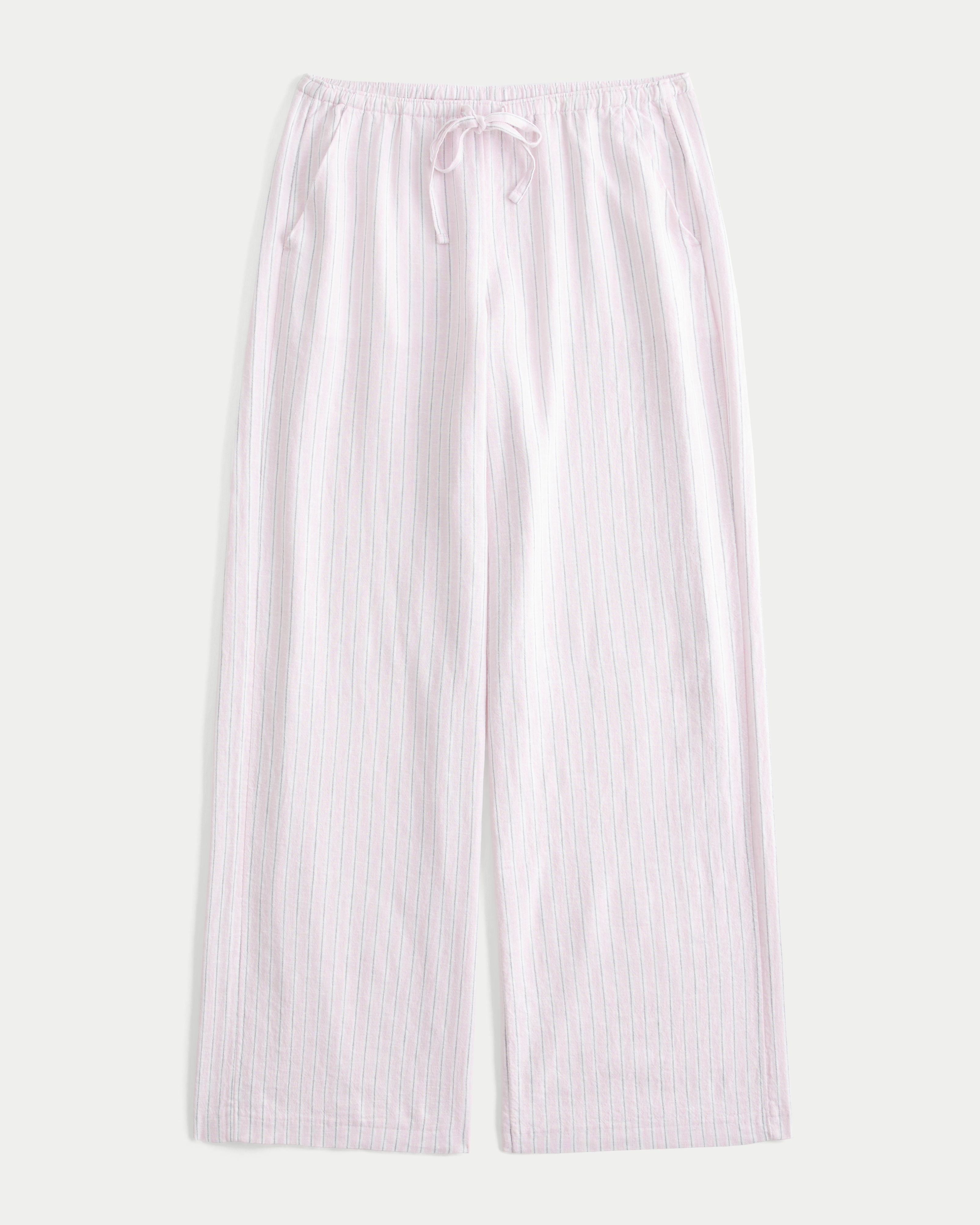 Linen-Blend Pull-On Baggy Pants