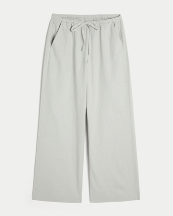 Women's Linen-Blend Pull-On Baggy Pants | Women's Bottoms | HollisterCo.com
