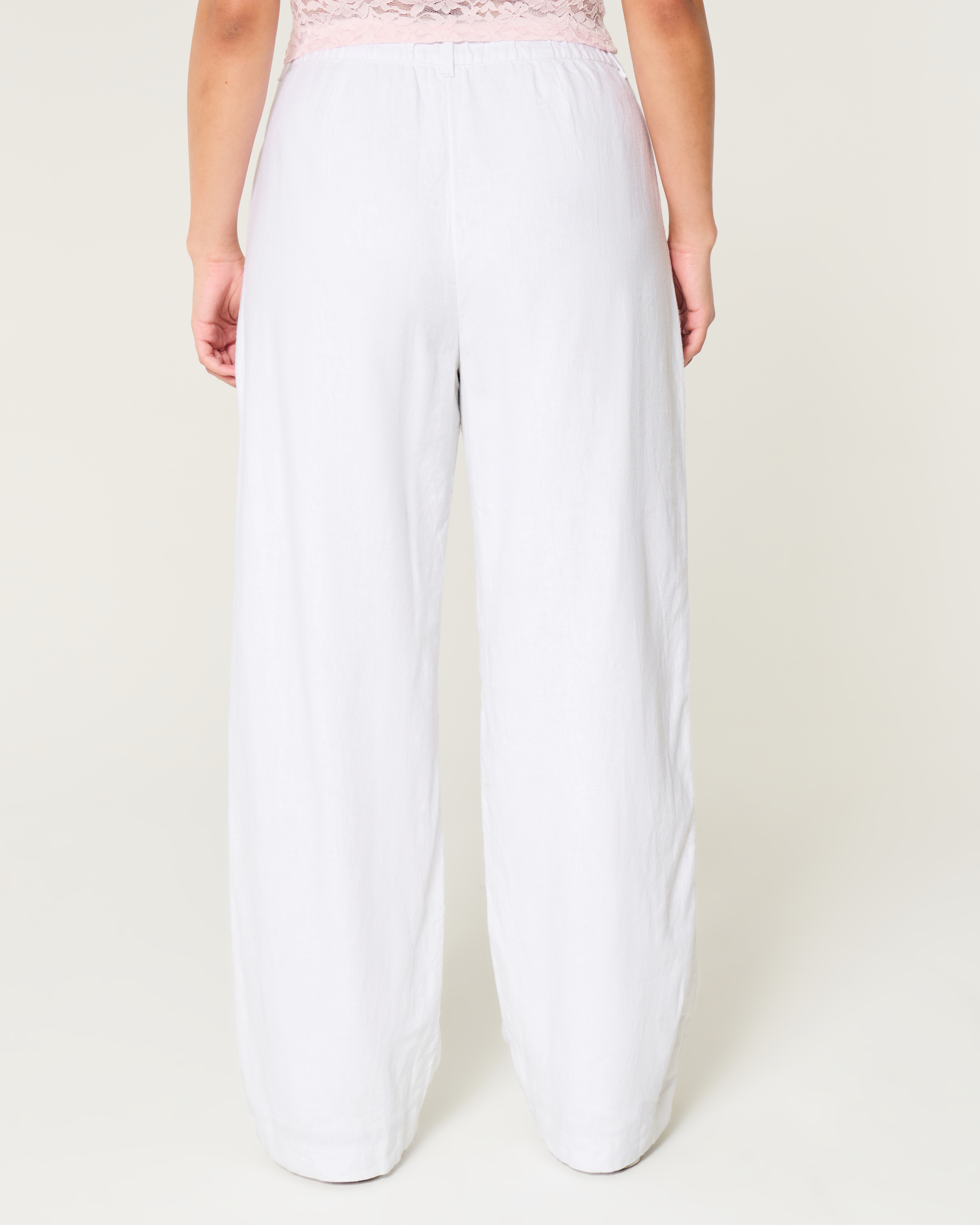 Hollister Livvy Ultra High-Rise Linen-Blend Wide-Leg Pants