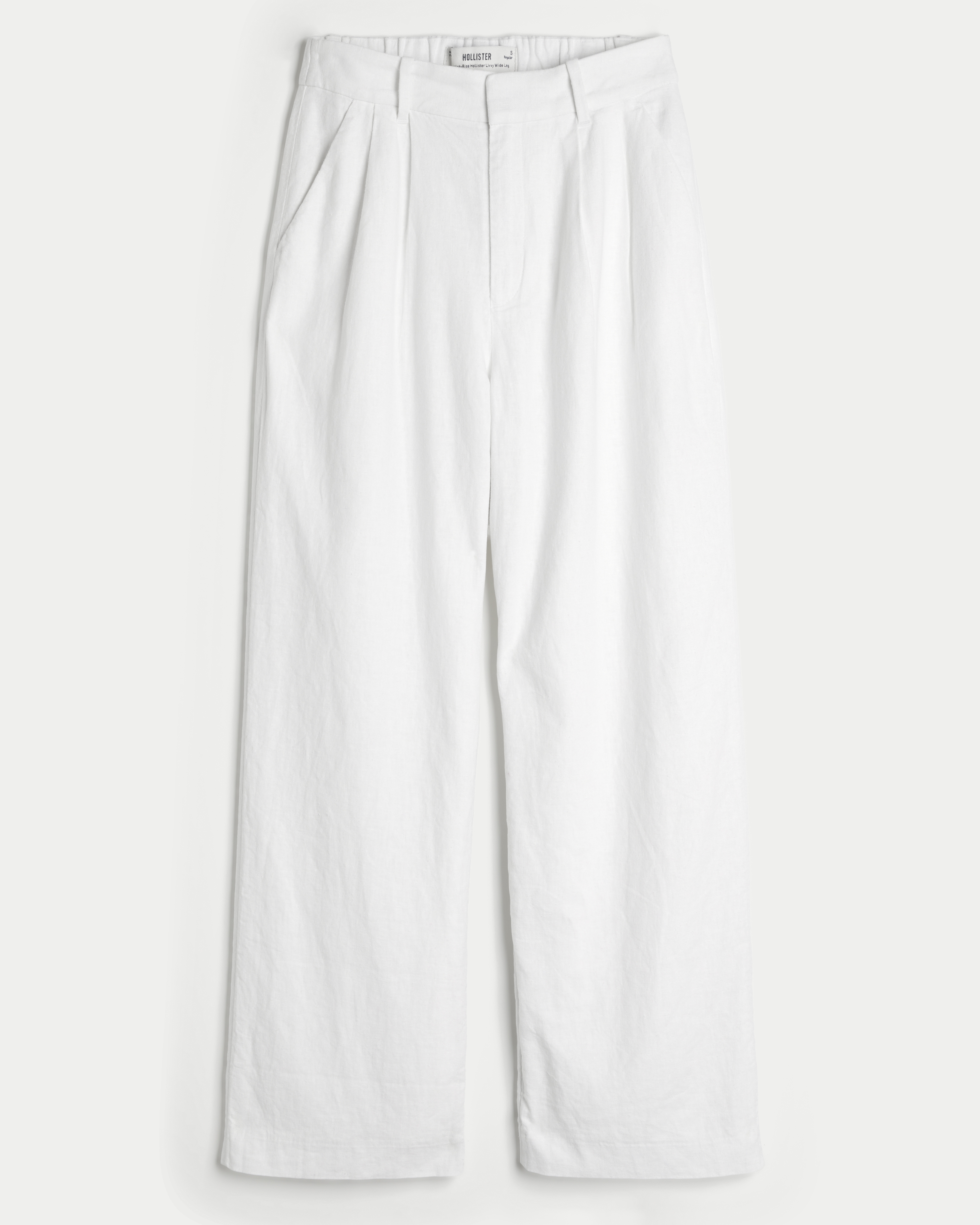Hollister Livvy Ultra High-Rise Linen-Blend Wide-Leg Pants