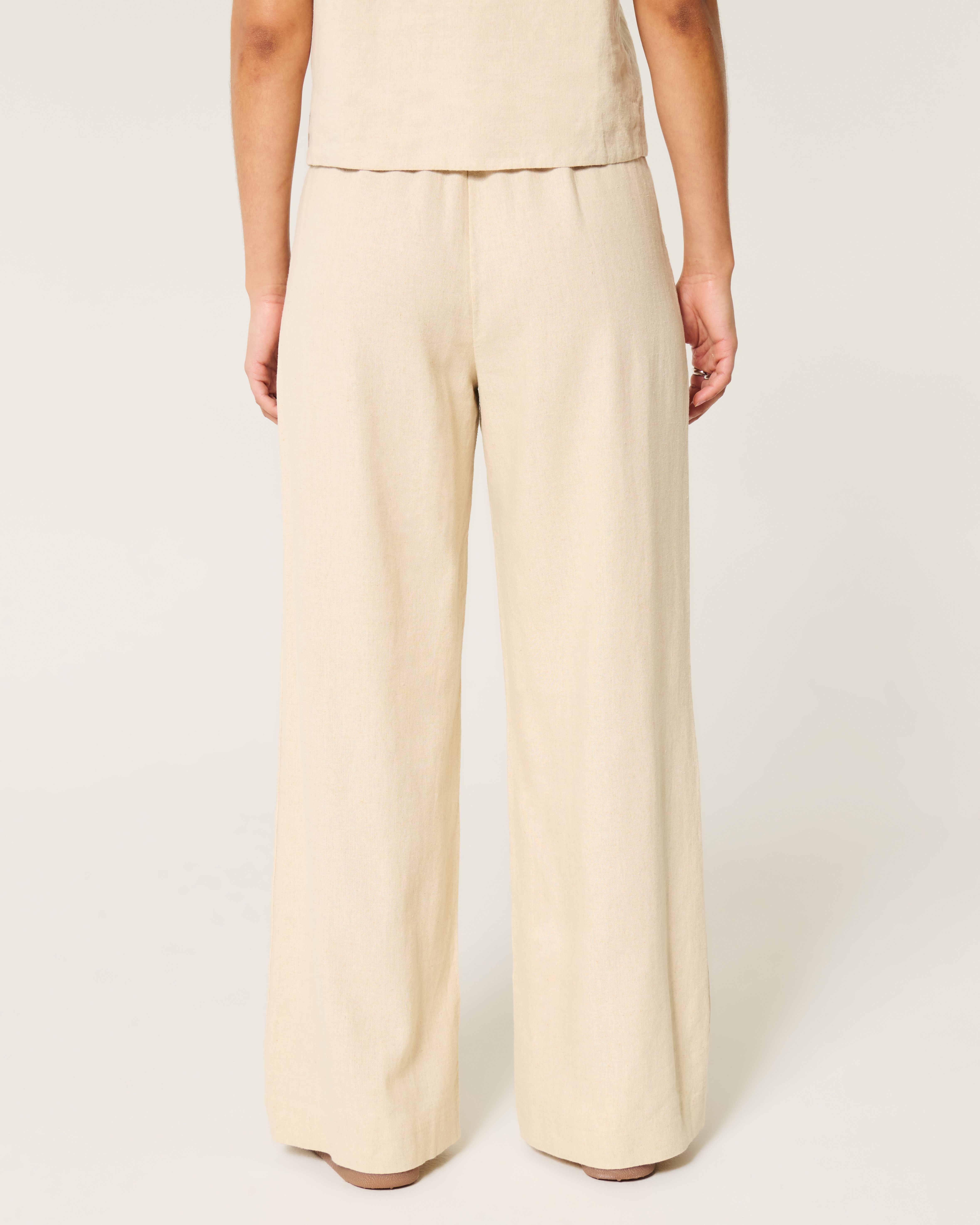 Hollister Livvy Ultra High-Rise Linen-Blend Wide-Leg Pants