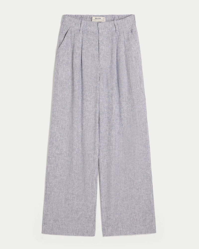 Hollister Livvy Ultra High-Rise Linen-Blend Wide-Leg Pants