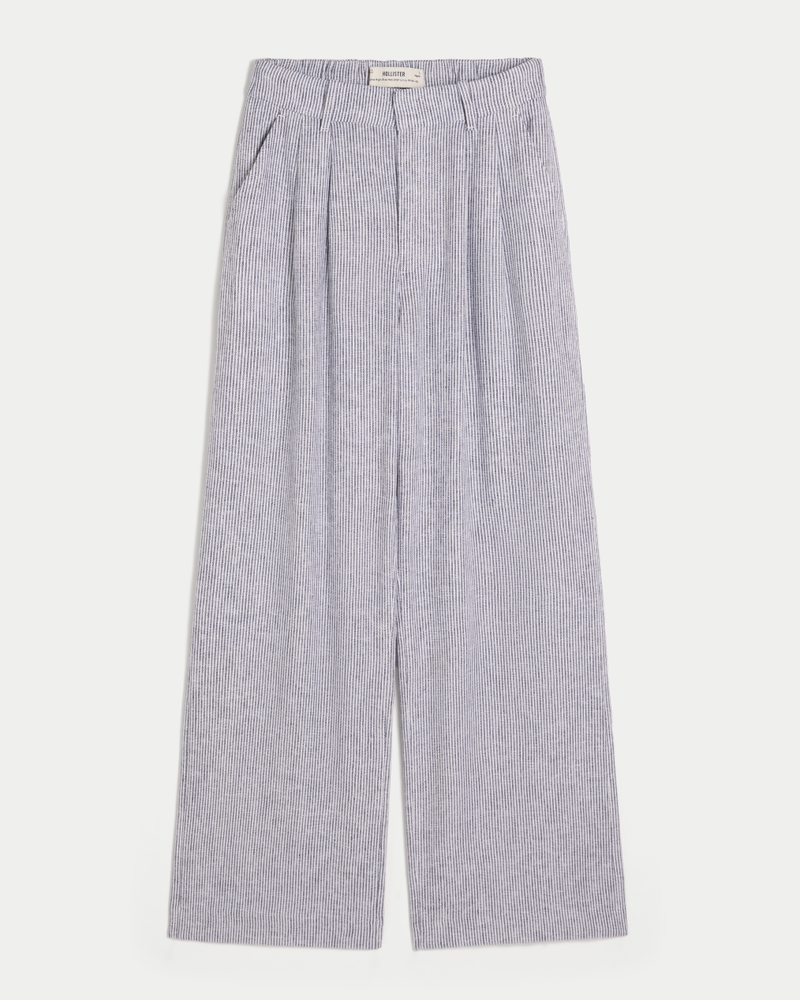 Hollister Livvy Ultra High-Rise Linen-Blend Wide-Leg Pants