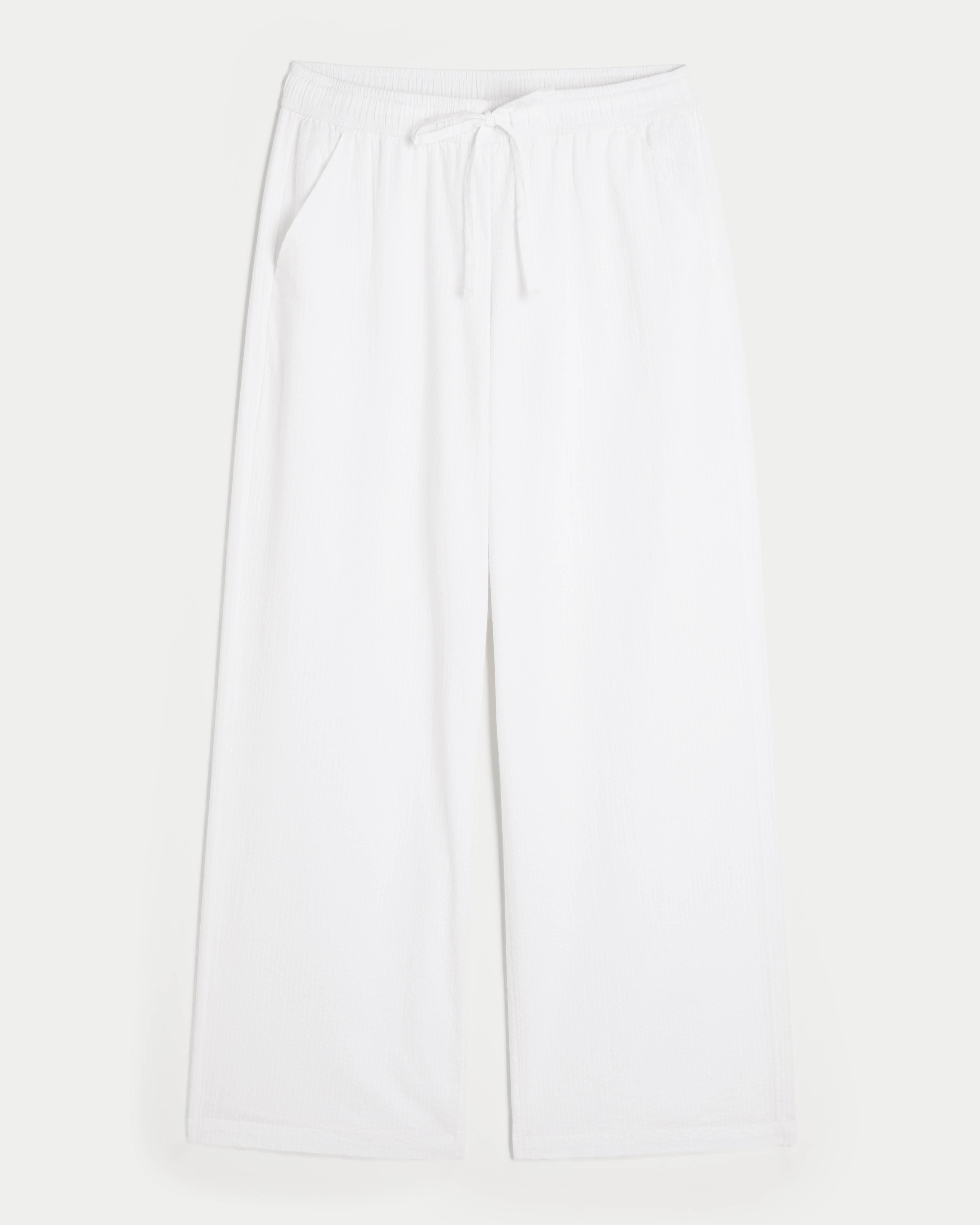 Seersucker Baggy Pull-On Pants