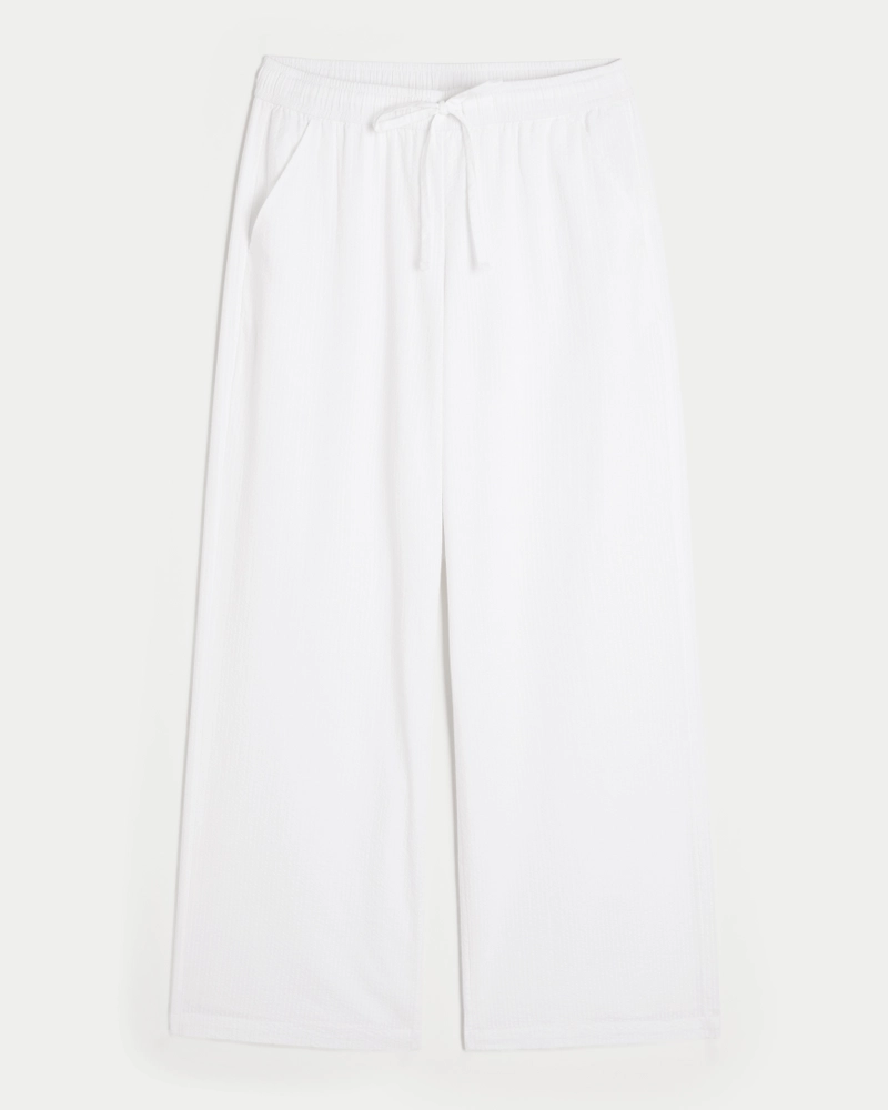 Seersucker Baggy Pull-On Pants