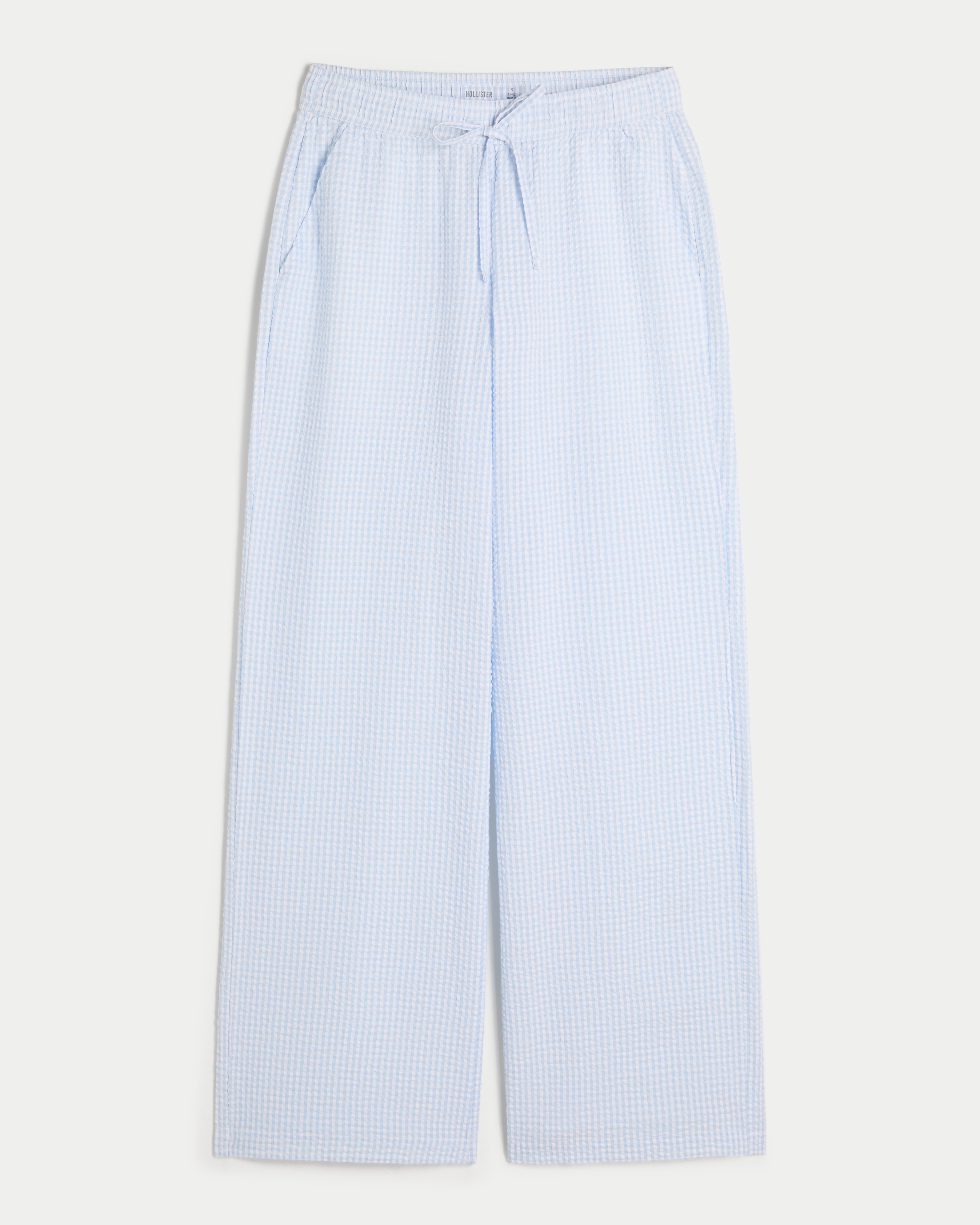 Seersucker Baggy Pull-On Pants