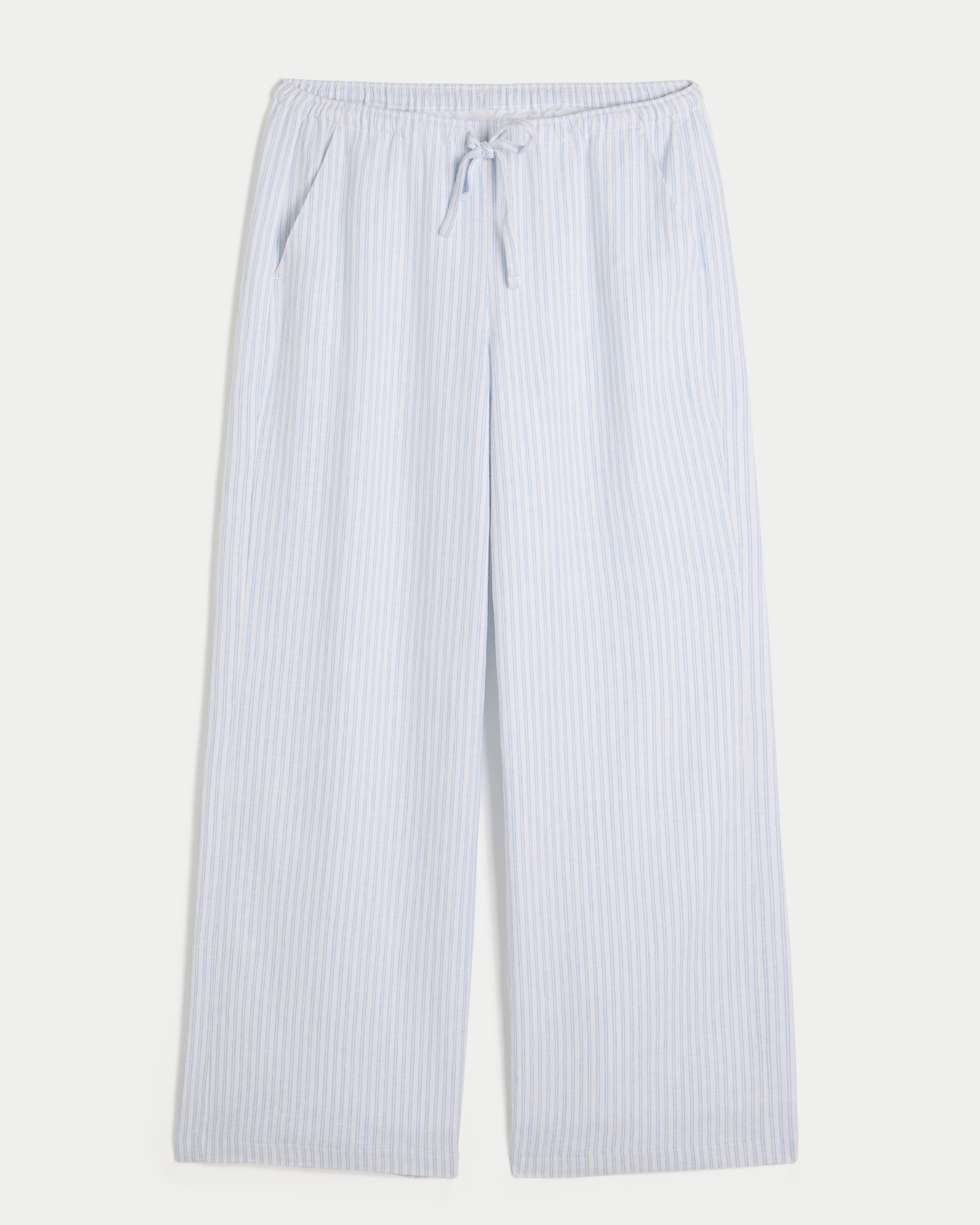 Linen-Blend Baggy Pull-On Pants