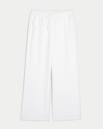 Linen Viscose Pull On Pants 113 Eggshell main image 1