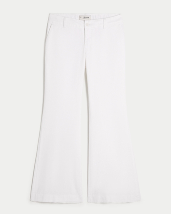 Women's Low-Rise Linen-Blend Baggy Flare Pants | Women's Bottoms | HollisterCo.com