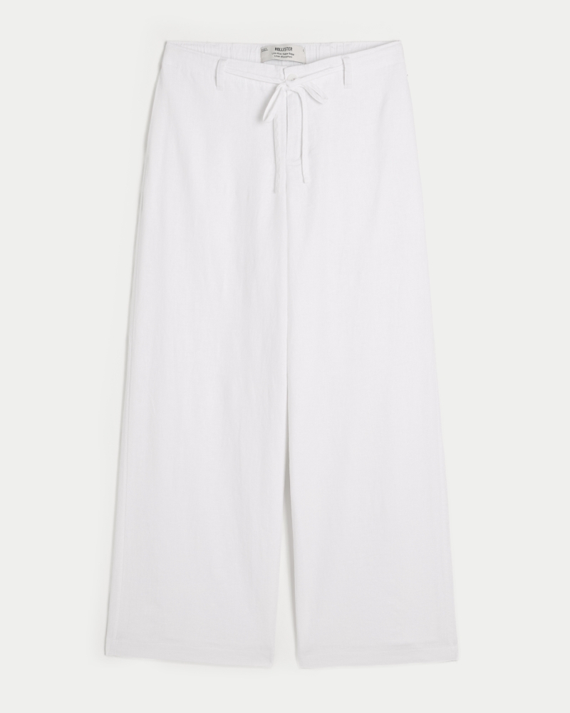 Women's Low-Rise Super Baggy Linen-Blend Pants | Women's