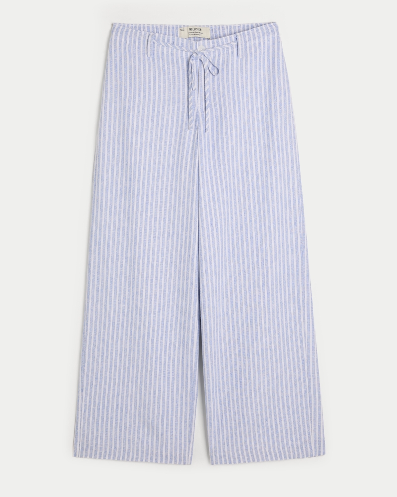 Low-Rise Super Baggy Linen-Blend Pants
