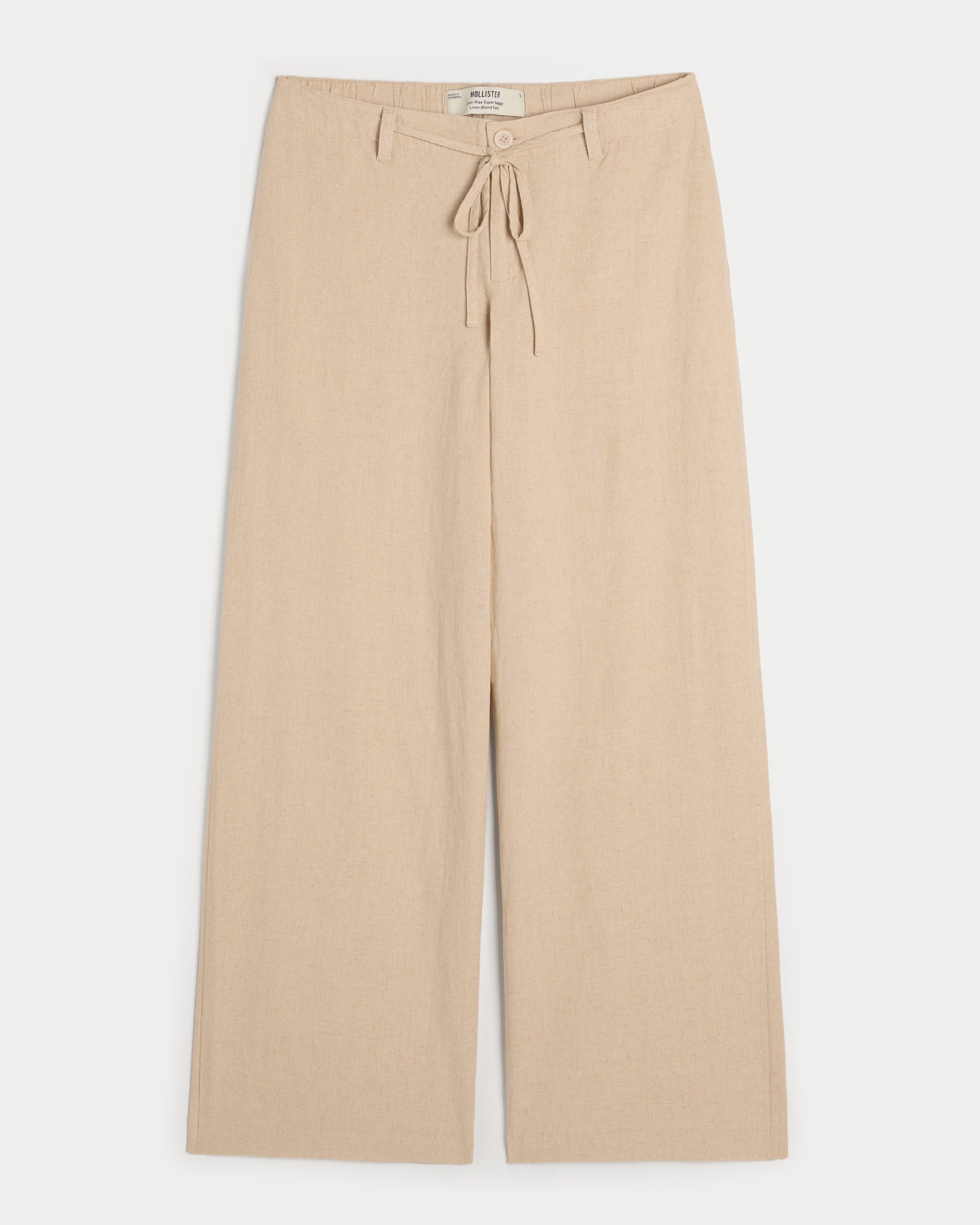 Low-Rise Super Baggy Linen-Blend Pants