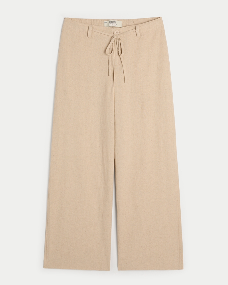 Women's Low-Rise Super Baggy Linen-Blend Pants | Women's