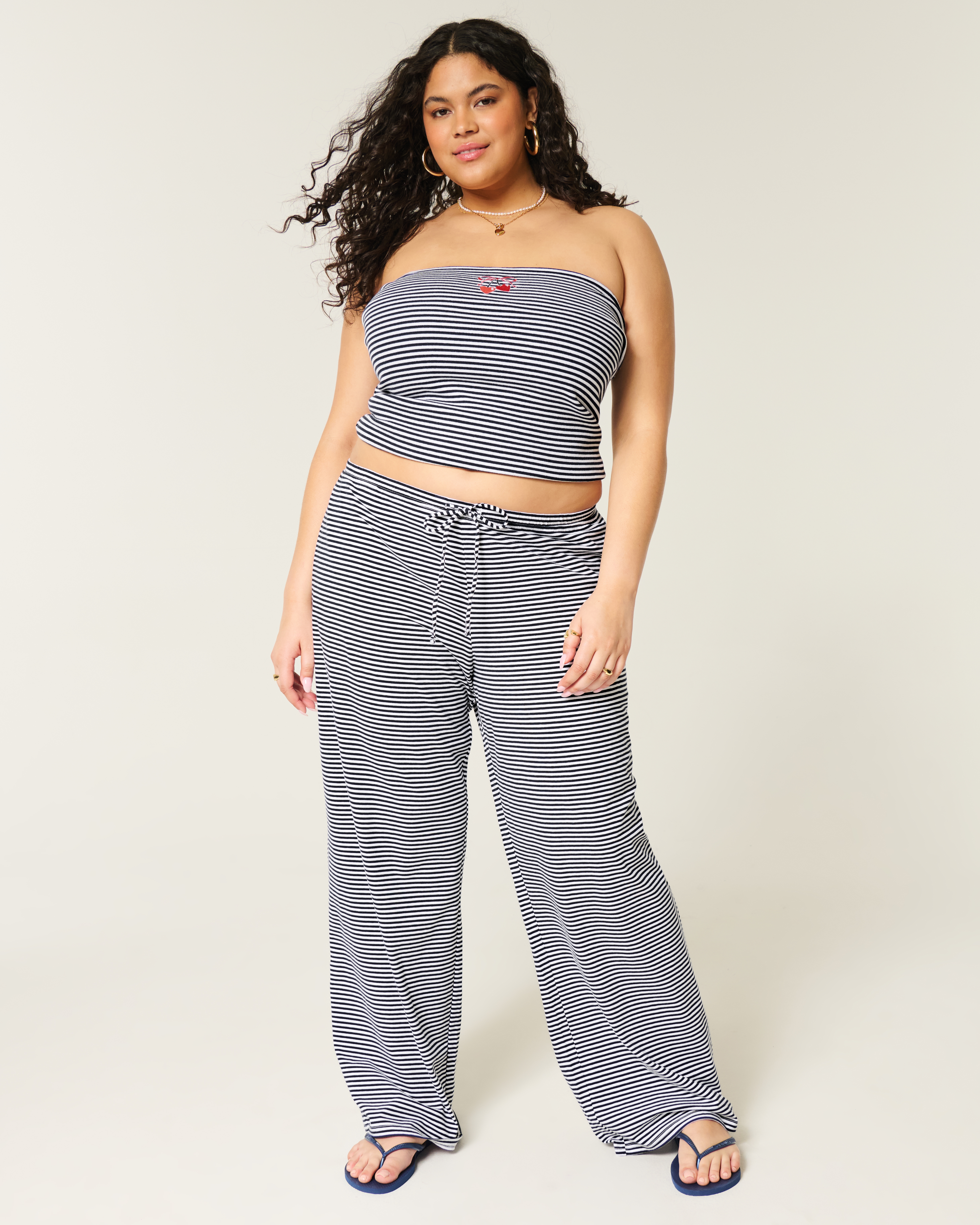 Knit Baggy Pull-On Pants