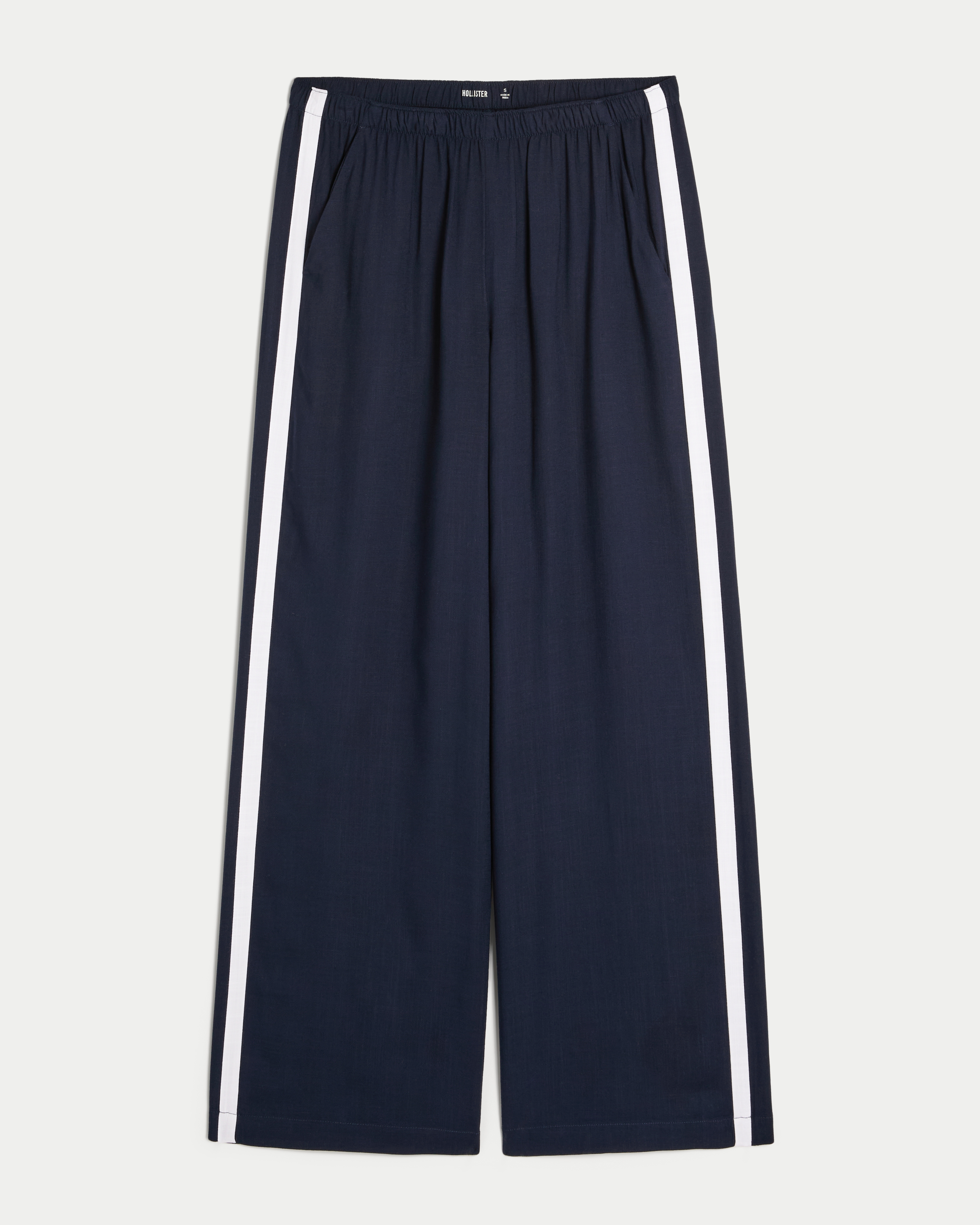 パンツ baggy stripe slacks navy normcore Women's Striped Baggy Pull-On Pants | Women's Clearance