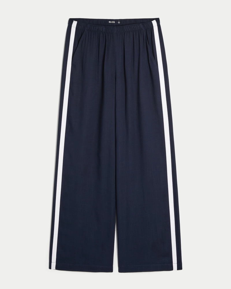 Striped Baggy Pull-On Pants