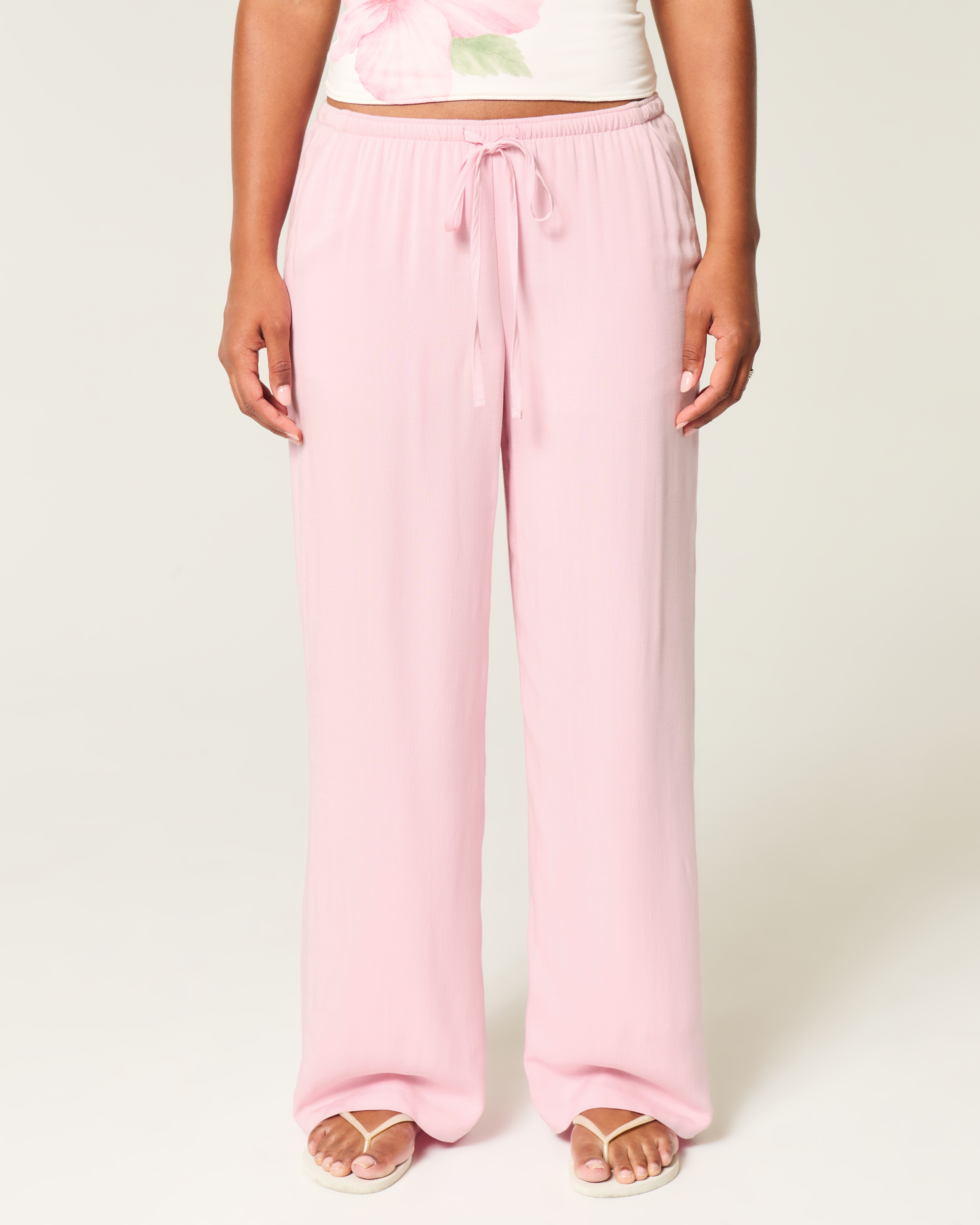 Low-Rise Baggy Pull-On Pants