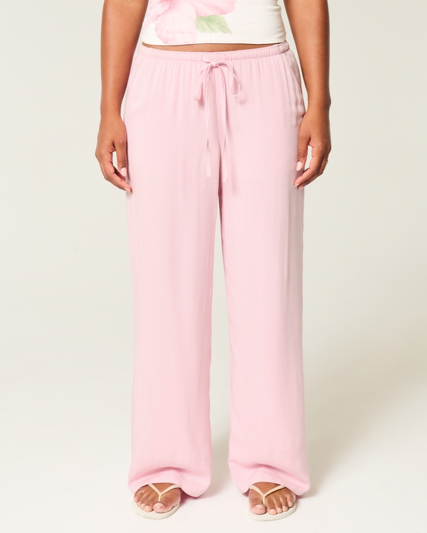 Low-Rise Baggy Pull-On Pants, Rose Quartz view 2