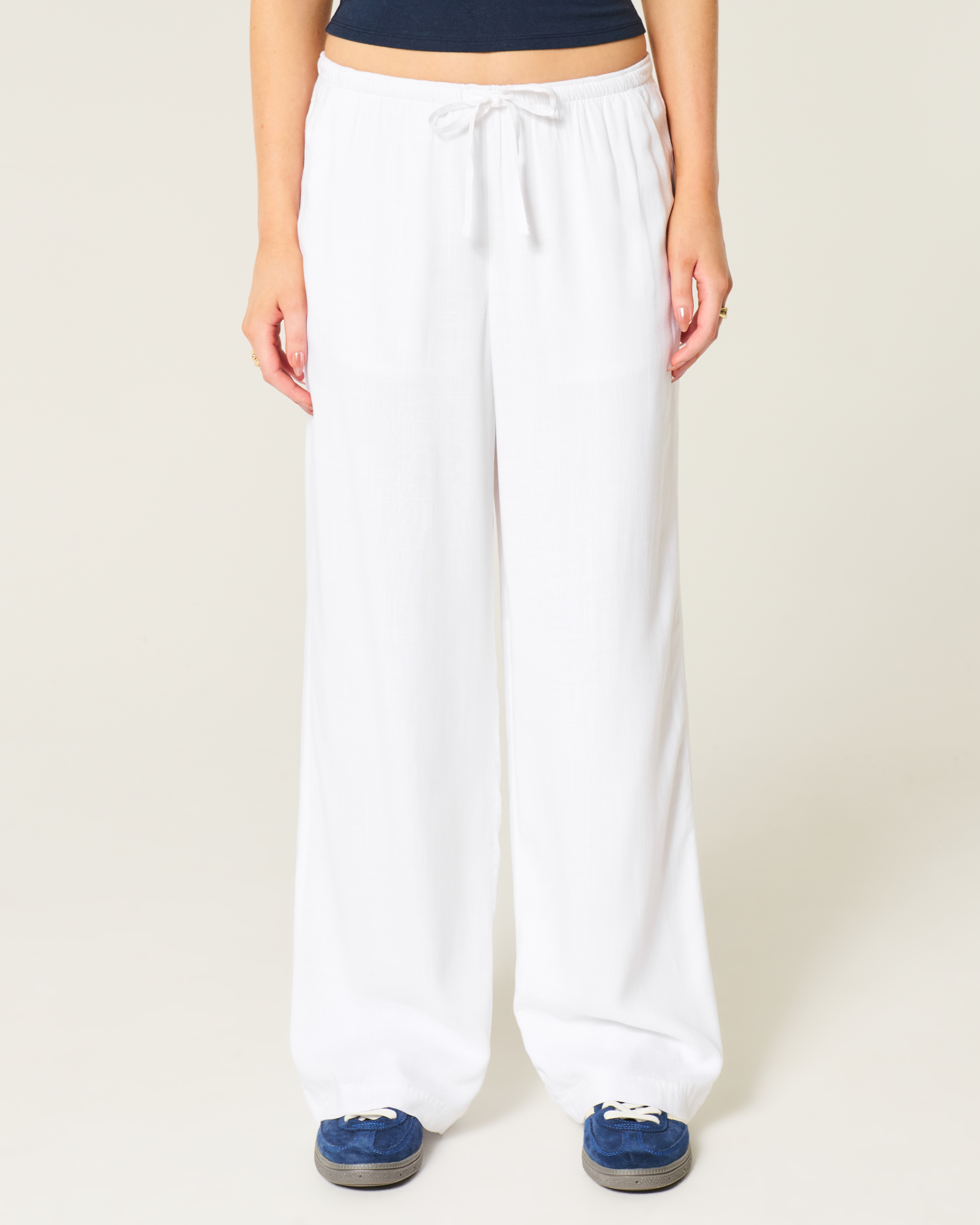 ★ ★ Women's Low Rise Baggy Fit White Linen Deni Women's Low Rise Baggy Jean | Women's Clearance