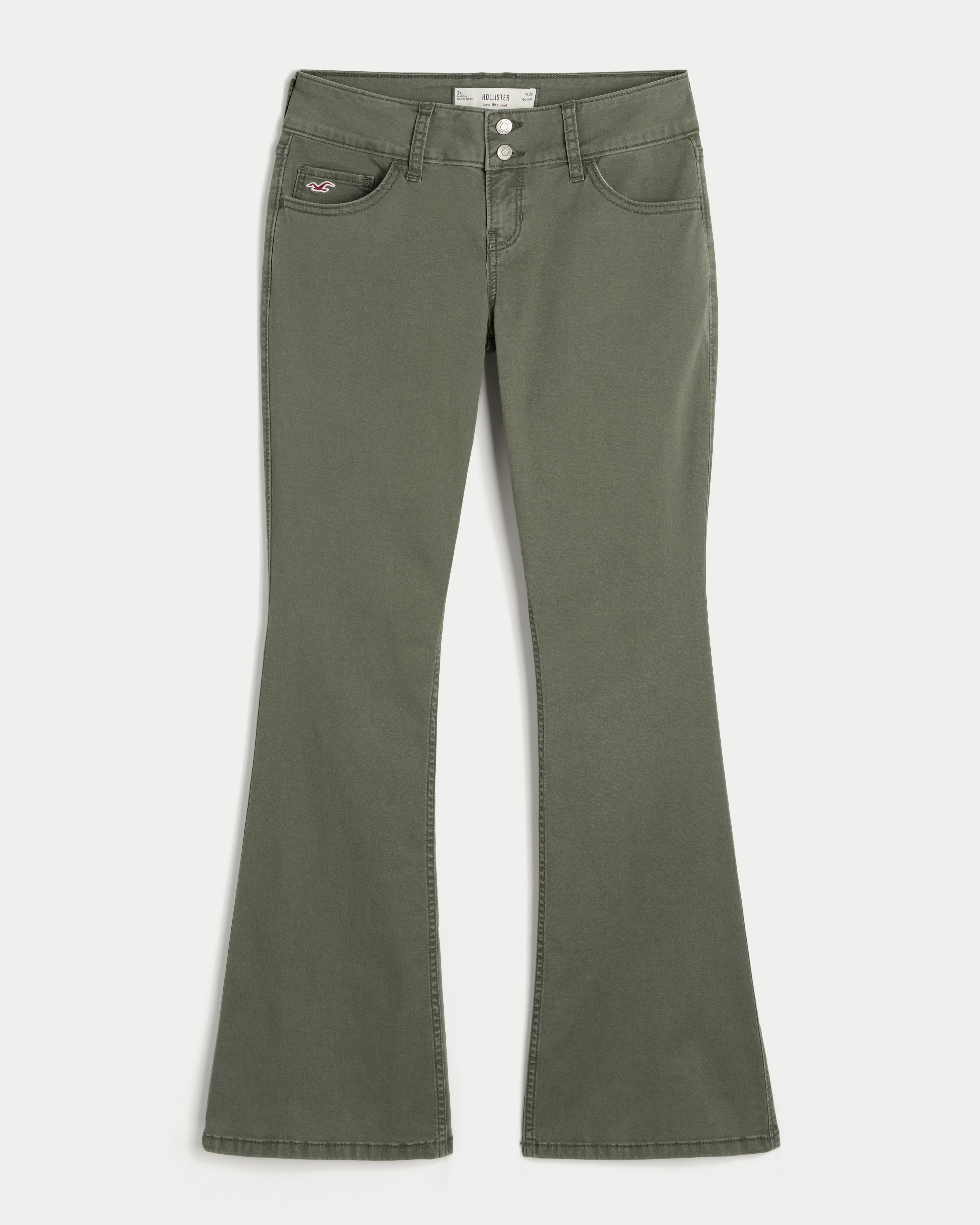 Low-Rise Twill Bootcut Pants