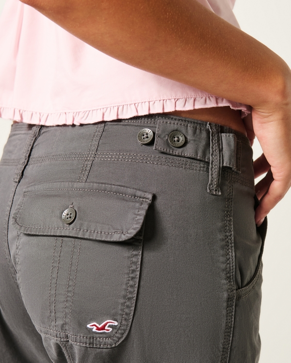 Y2K Adjustable Baggy Cargo Pants, Dark Grey view 2