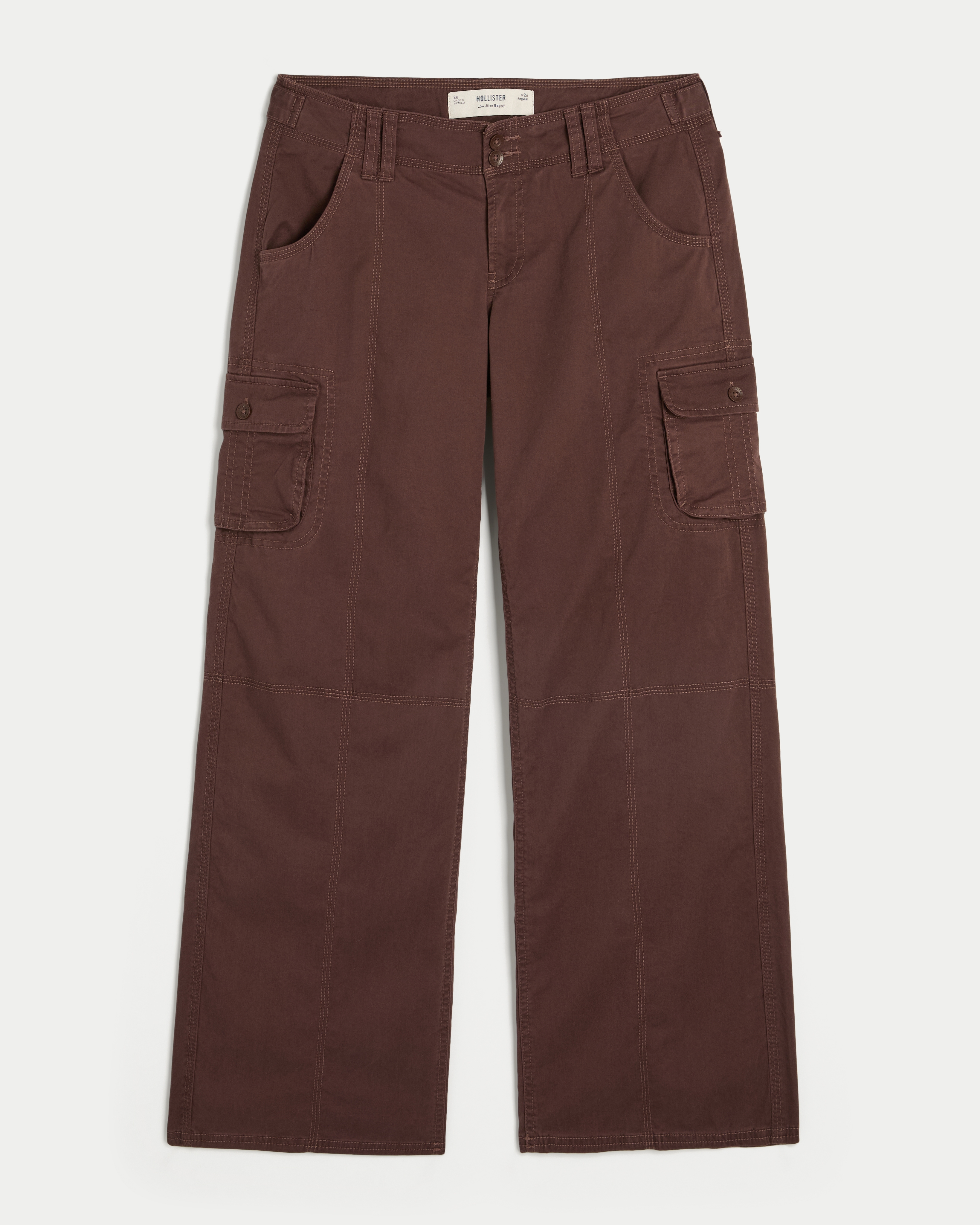 Adjustable Waist Low-Rise Baggy Cargo Pants
