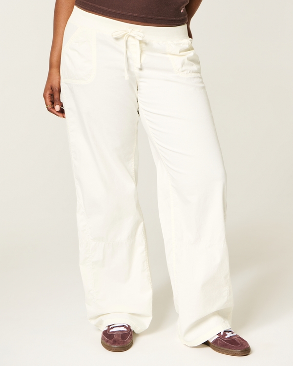 Hollister Remi Ultra Low-Rise Poplin Pull-On Pants, Cloud White view 2