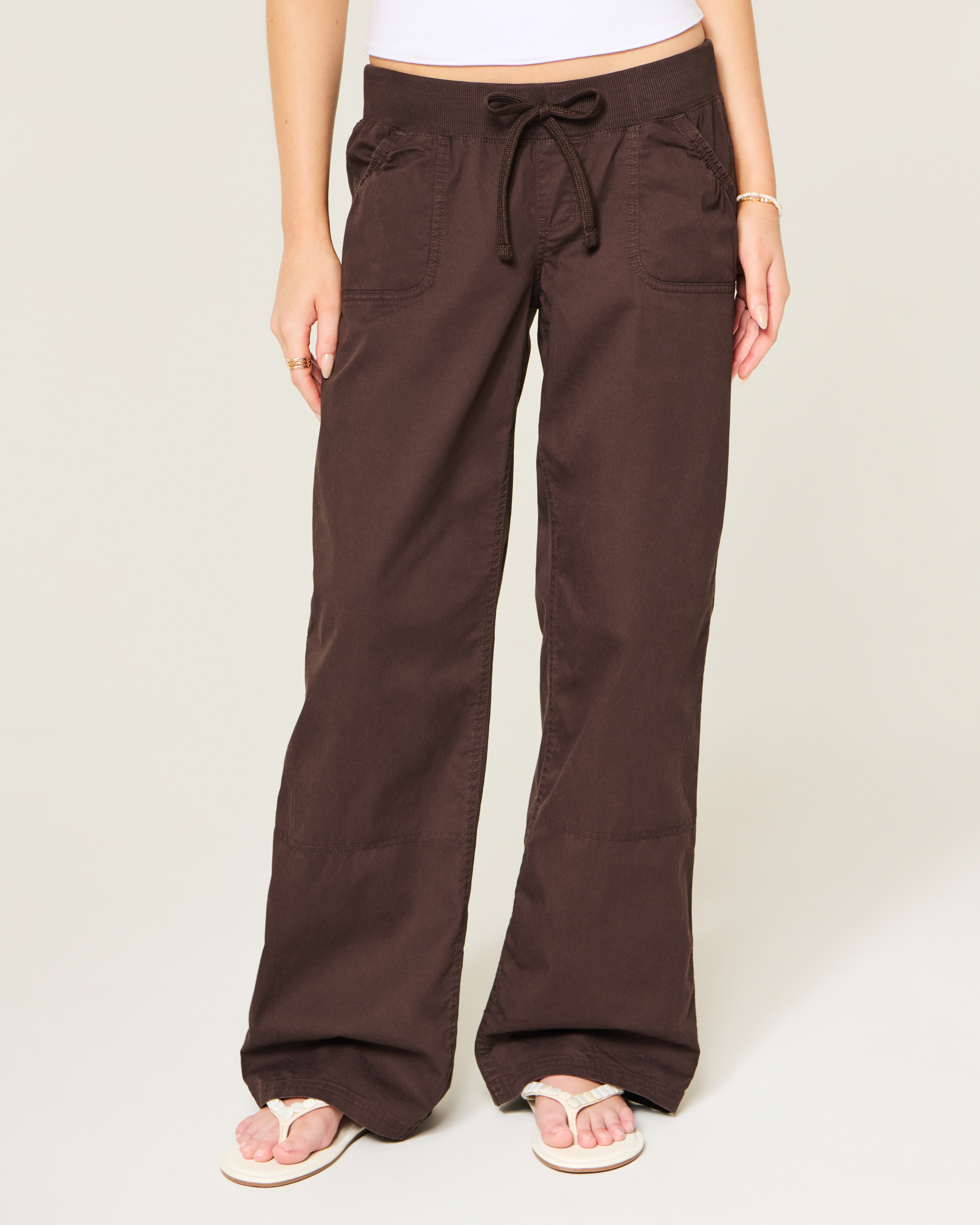 Hollister Remi Ultra Low-Rise Poplin Pull-On Pants