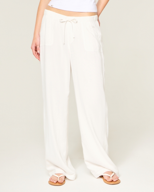 Pull-On Slub Pants, White view 2