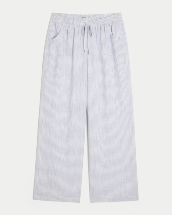 Pull On Slub Trousers, Light Blue Stripe view 1