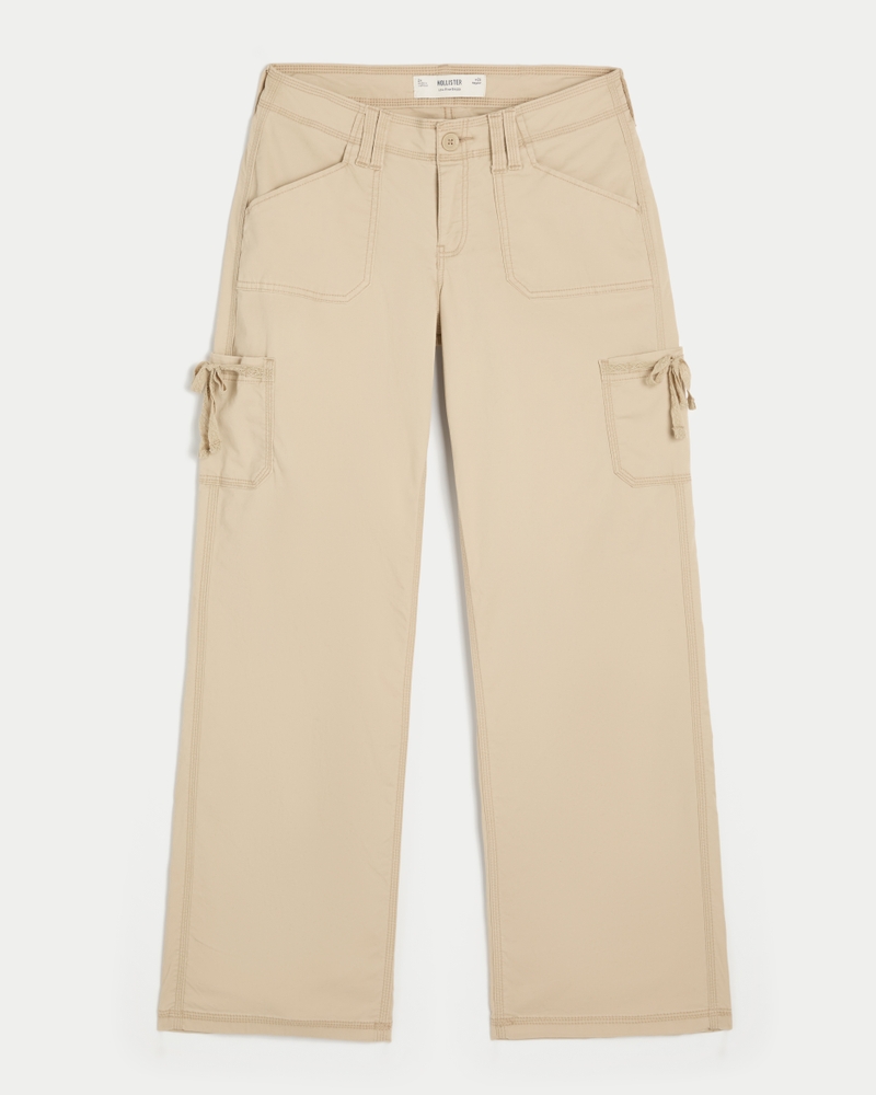 Women's Low-Rise Lace Trim Baggy Pants | Women's Bottoms