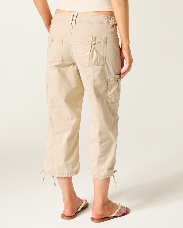 Hollister Andi Adjustable Waist Baggy Lace-Trim Capri Pants