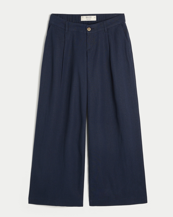 Hollister Livvy Ultra Low-Rise Super Baggy Pants, Navy view 1