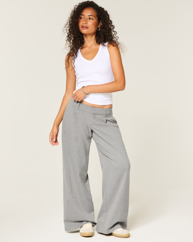 Hollister Livvy Ultra Low-Rise Super Baggy Pants - heather gray by Hollister