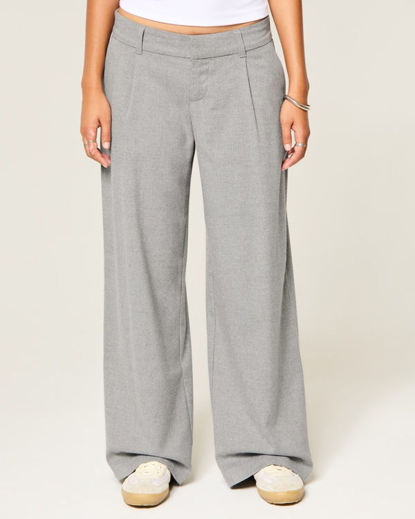 Hollister Livvy Ultra Low-Rise Super Baggy Pants, Heather Gray view 2