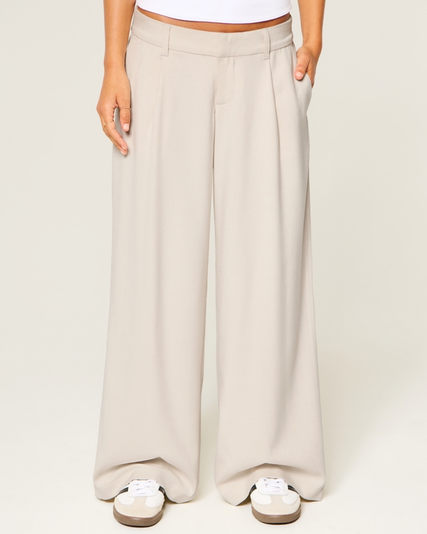 Hollister Livvy Ultra Low-Rise Super Baggy Pants, Limestone view 2