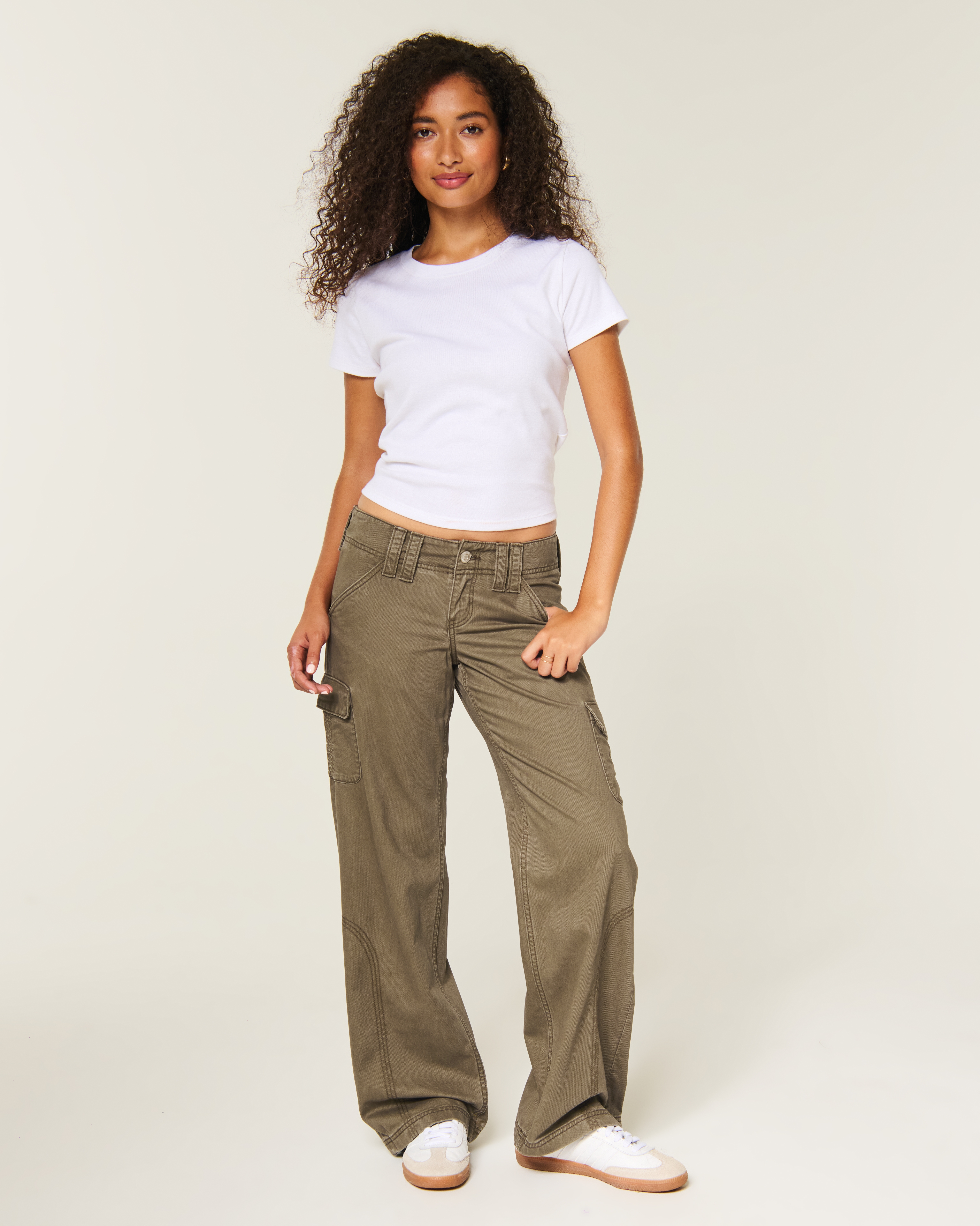Hollister Andi Adjustable Waist Ultra Low-Rise Baggy Cargo Pants