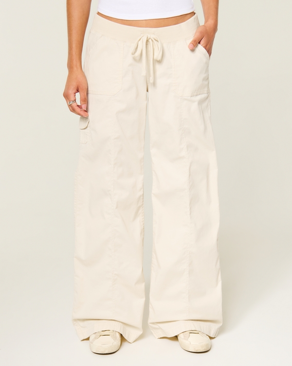 Hollister Remi Ultra Low-Rise Wide-Leg Pull-On Pants, Cream view 2