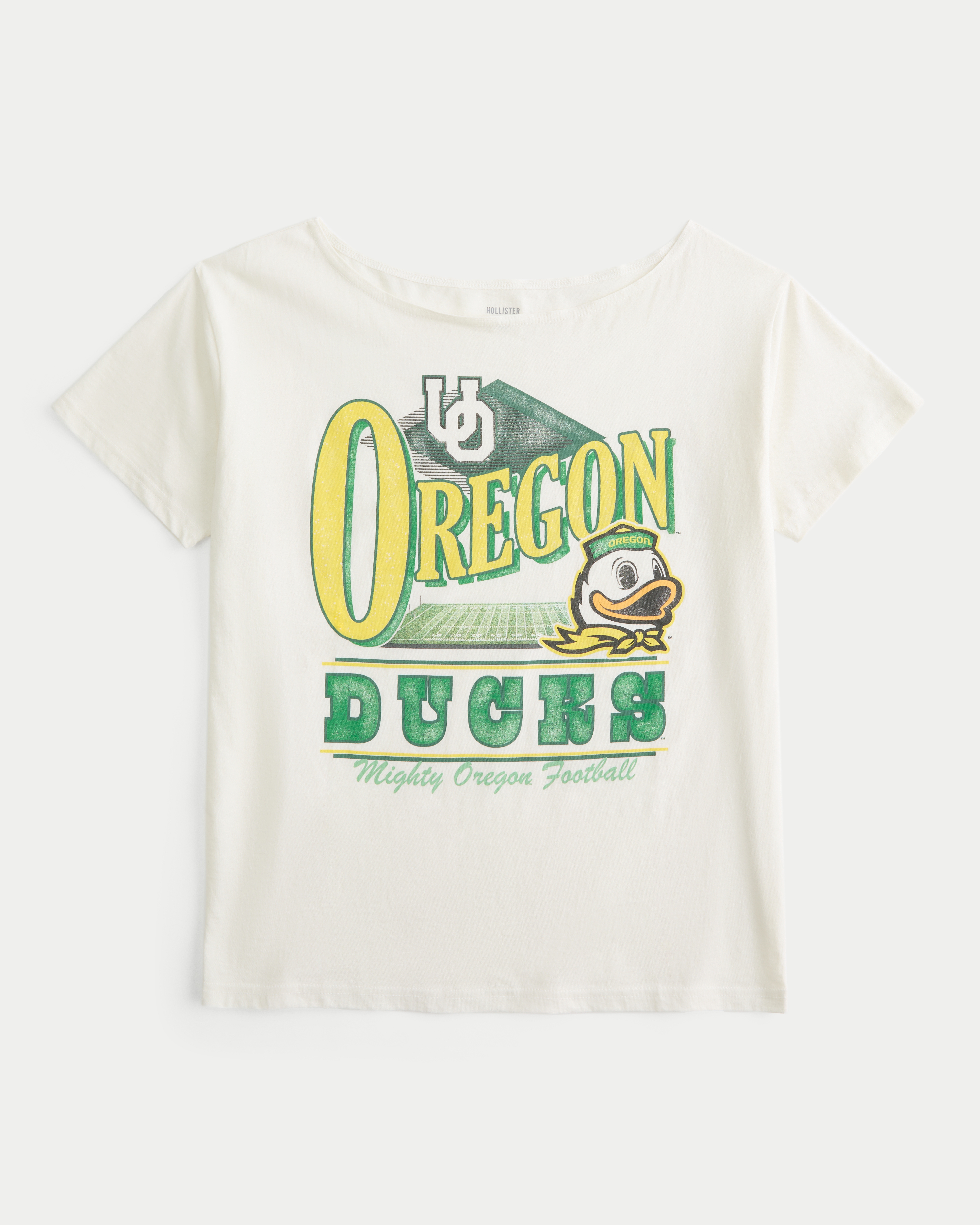 Oversized Off-the-Shoulder University of Oregon Graphic Tee