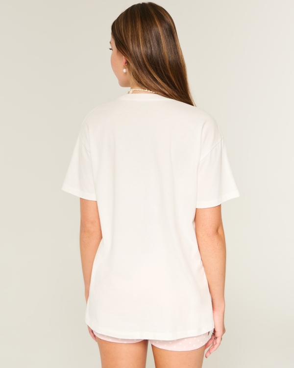Oversized Surf Logo Graphic Tee, White view 2