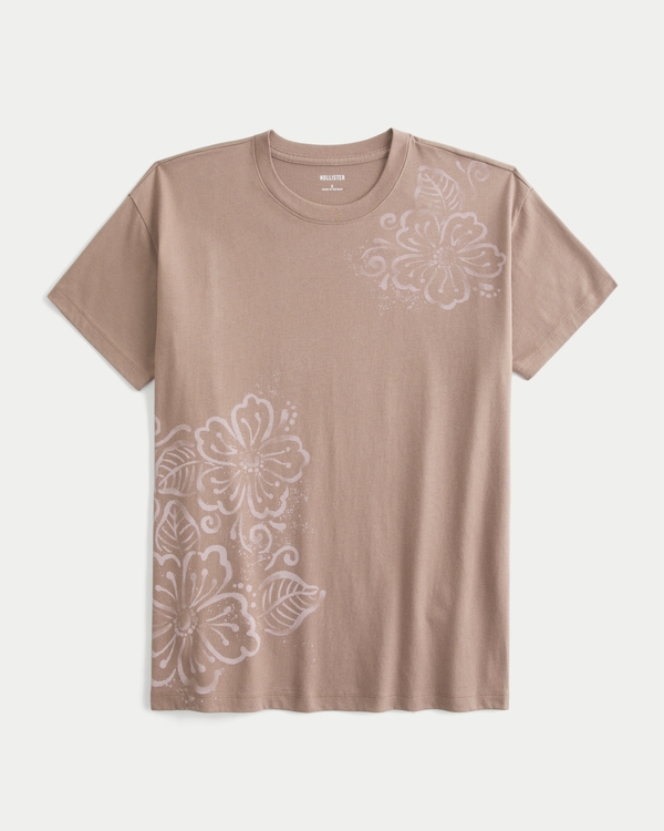 Women's Oversized Floral Print Tee | Women's Tops | HollisterCo.com