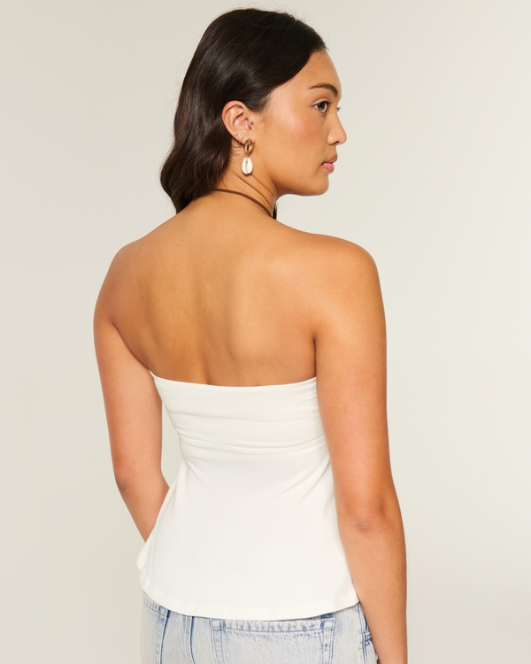 Strapless Beach Graphic Babydoll Top