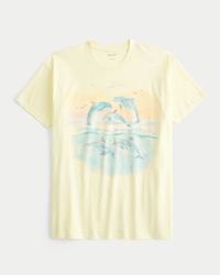 Oversized Dolphin Graphic Tee