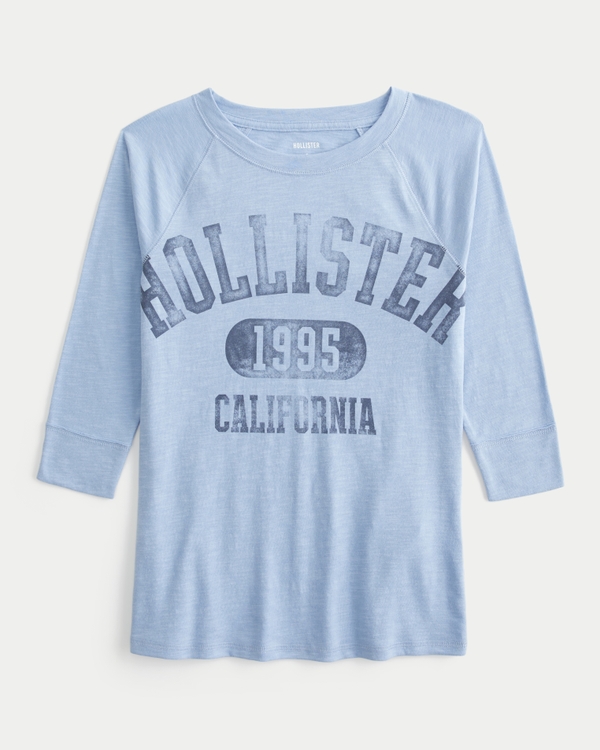 Hollister Half-Sleeve Logo Graphic Tee