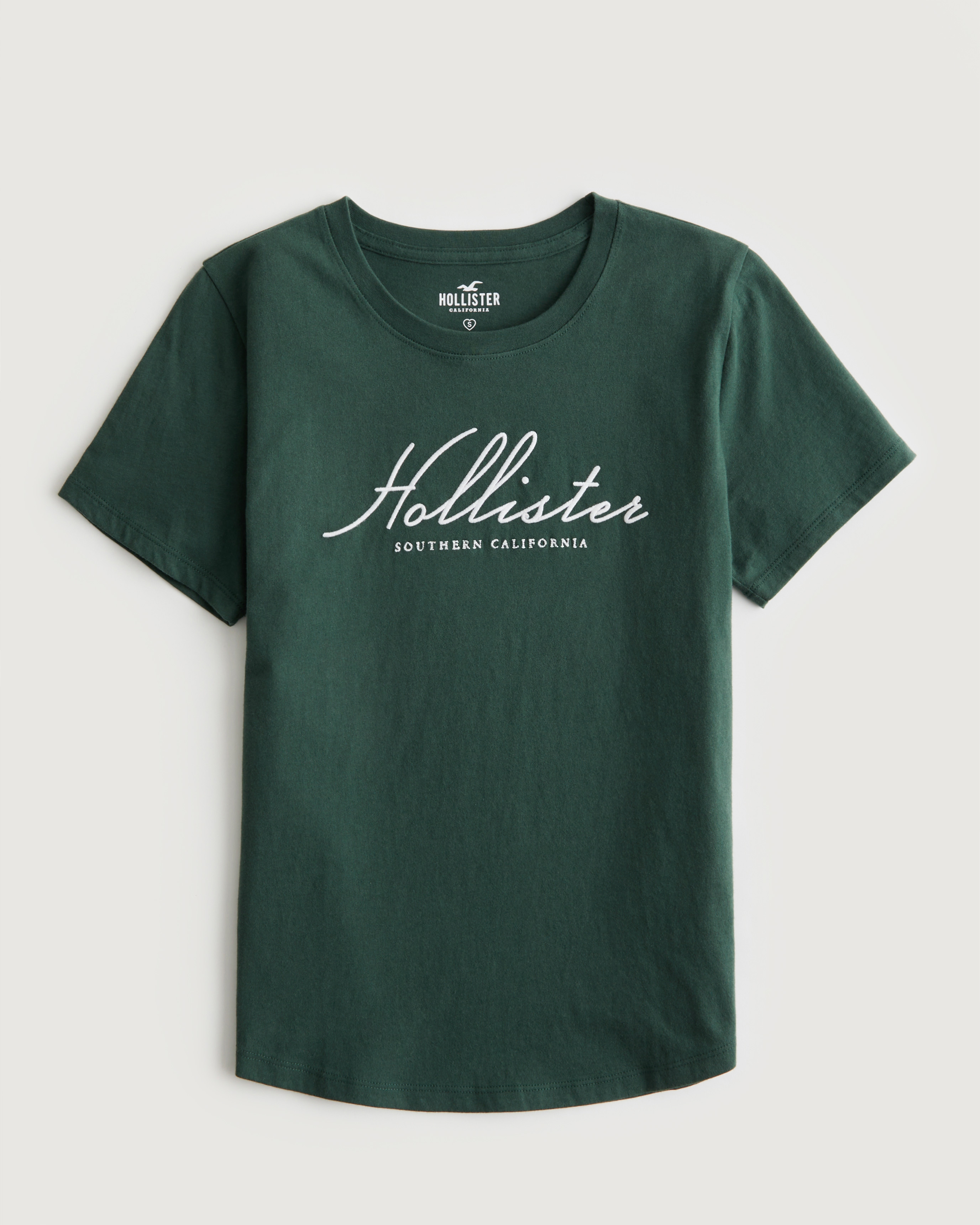 Hollister embroidered shop logo graphic tee