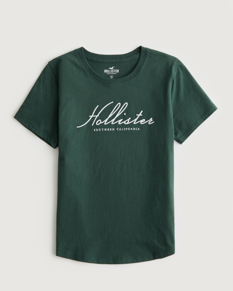 Hollister embroidered logo clearance graphic tee